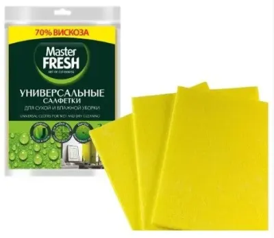 MASTER FRESH салфетки д/уборки вискоза повышенной плотности 30*38см 3 шт